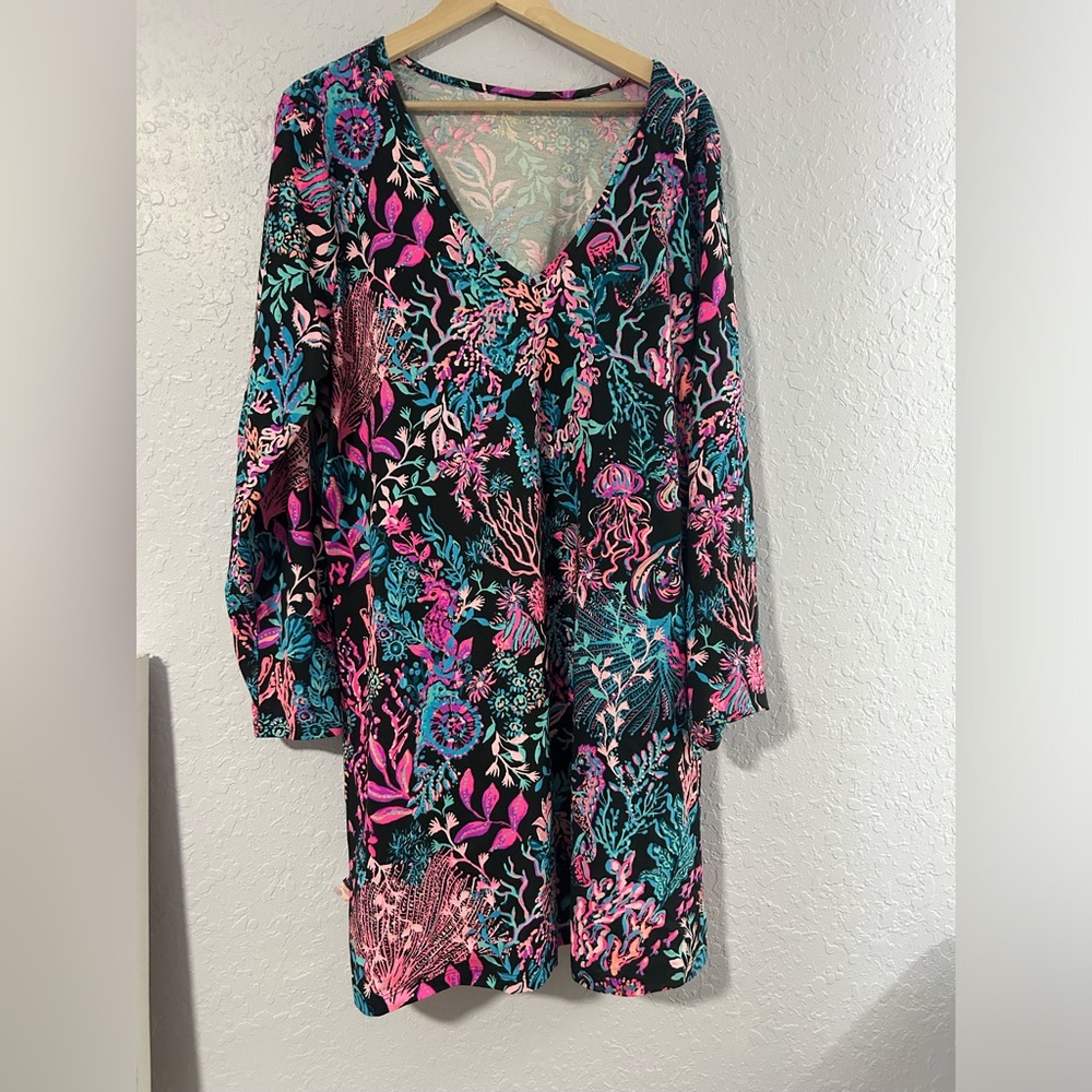 Lilly Pulitzer Etta long sleeve dress Twilight Coral